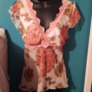 LIPSTICK SHEER TOP SIZE M